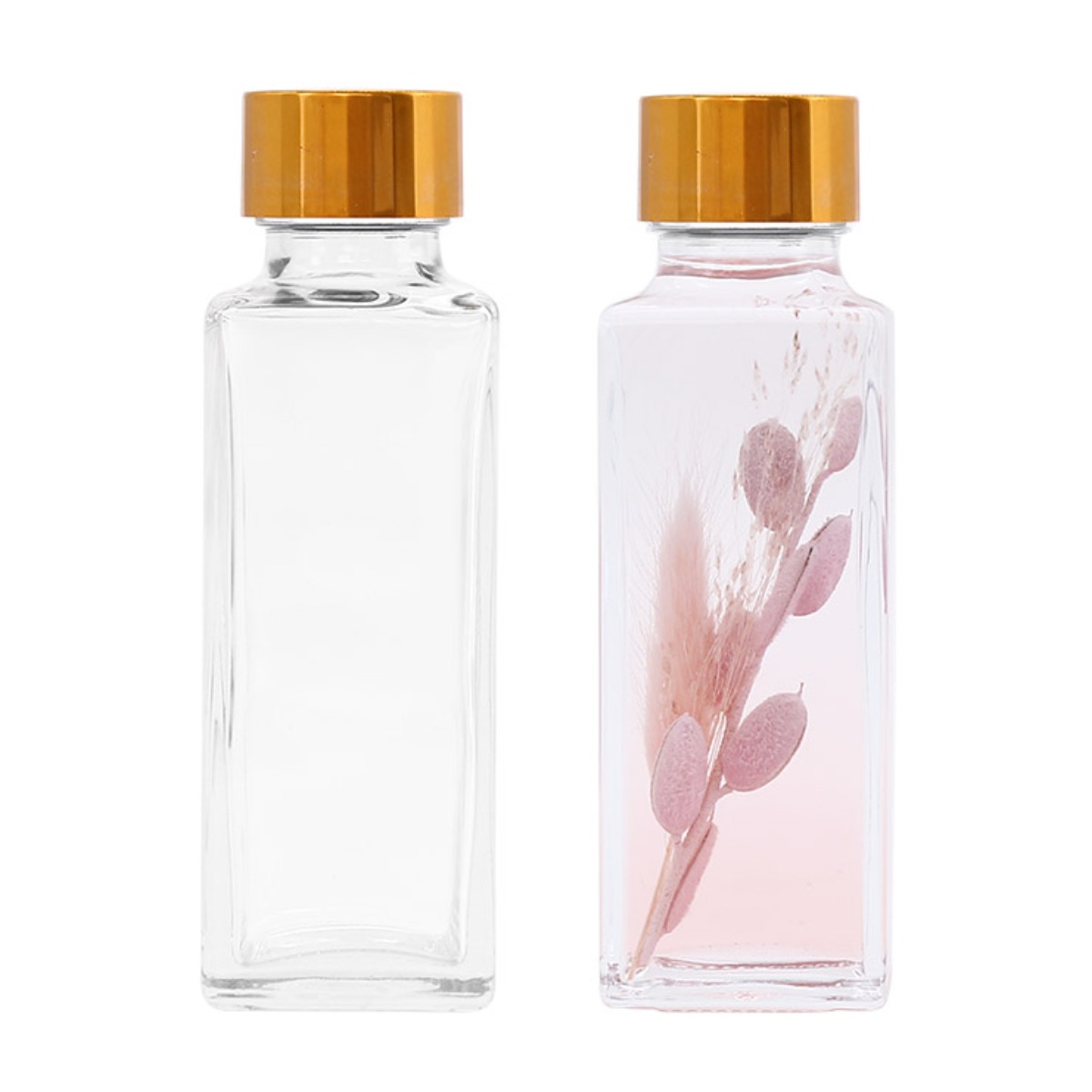 홈앤라이프 하바리움 용기 엣지 100 사각 유리병 100ml 1박스 77병, 스크류타입 스탬핑골드캡(1박스 77개), 현재가 113,500원