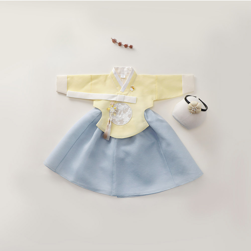 메종드온 새빛 노랑당의 여아한복 치마선택(백일,1호~15호) 74,000원