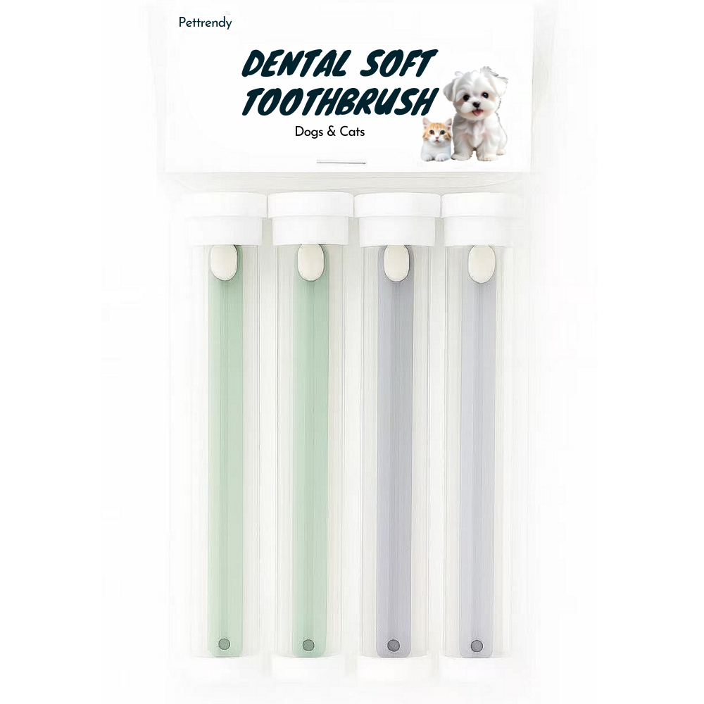 펫트렌디 반려동물 초극세사모 맞춤 칫솔, 4개, 민트 + 그레이 14,800원