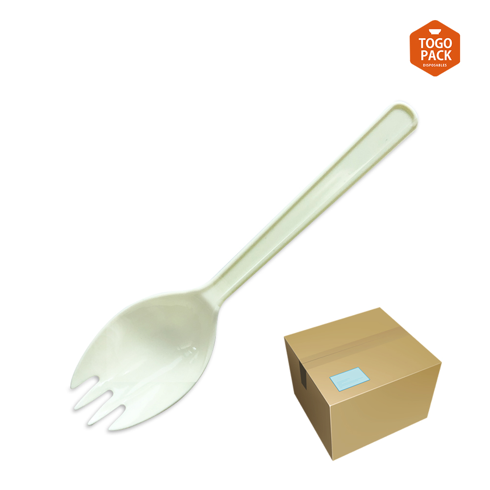 16cm 일회용 숟가락포크 개별포장 아이보리 1500개입 (스포키/수저포크일체형) 58,800원