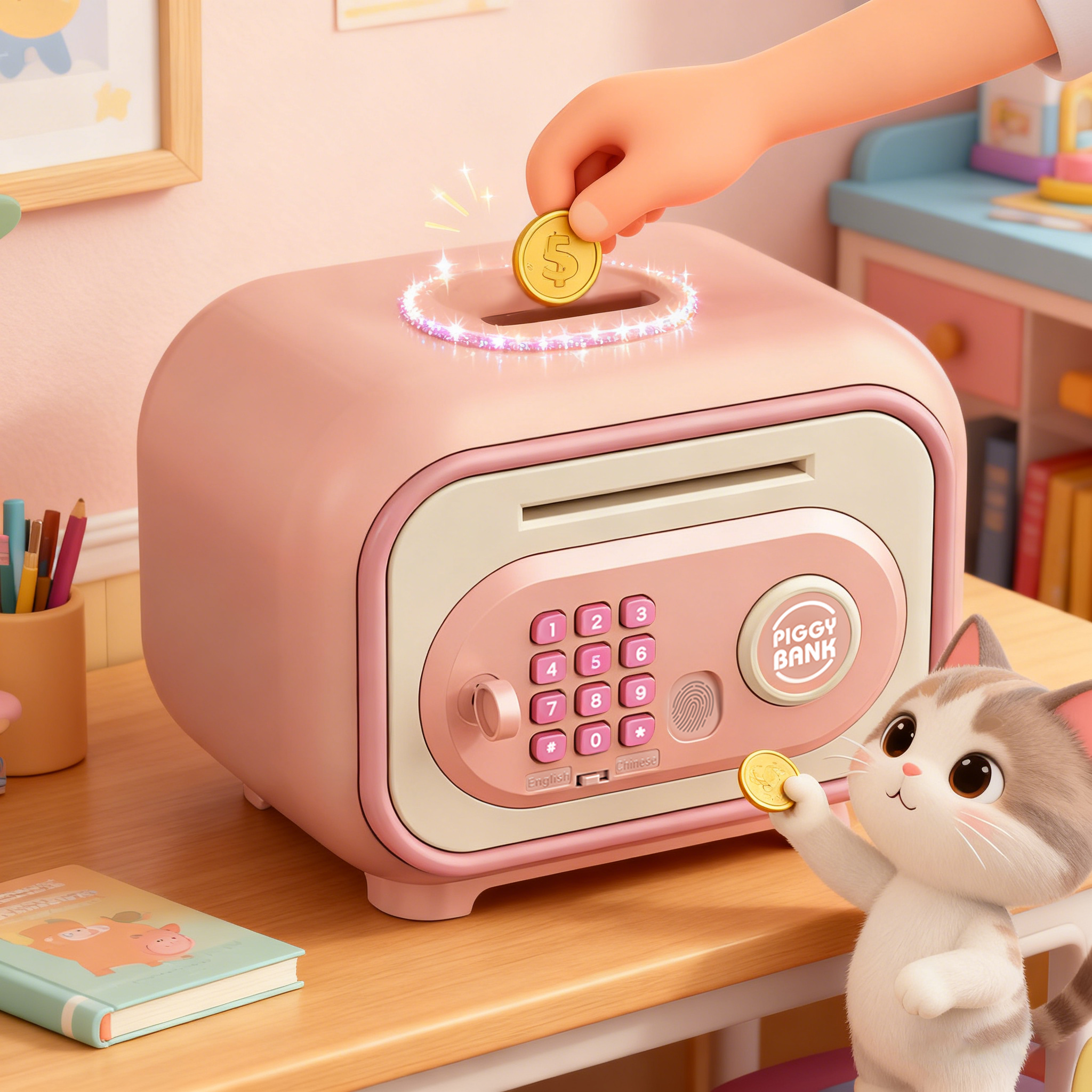 LOTUSNEX 디지털 저금통 비밀번호 금고 동전 ATM 미니금고 지폐 저금통 설 선물세트 34,900원