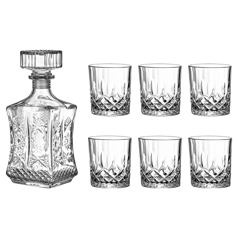 크리스탈 커팅 유리 양주 위스키 디캔터 750ml+220ml 잔 6p, 1개, 750ml 25,800원