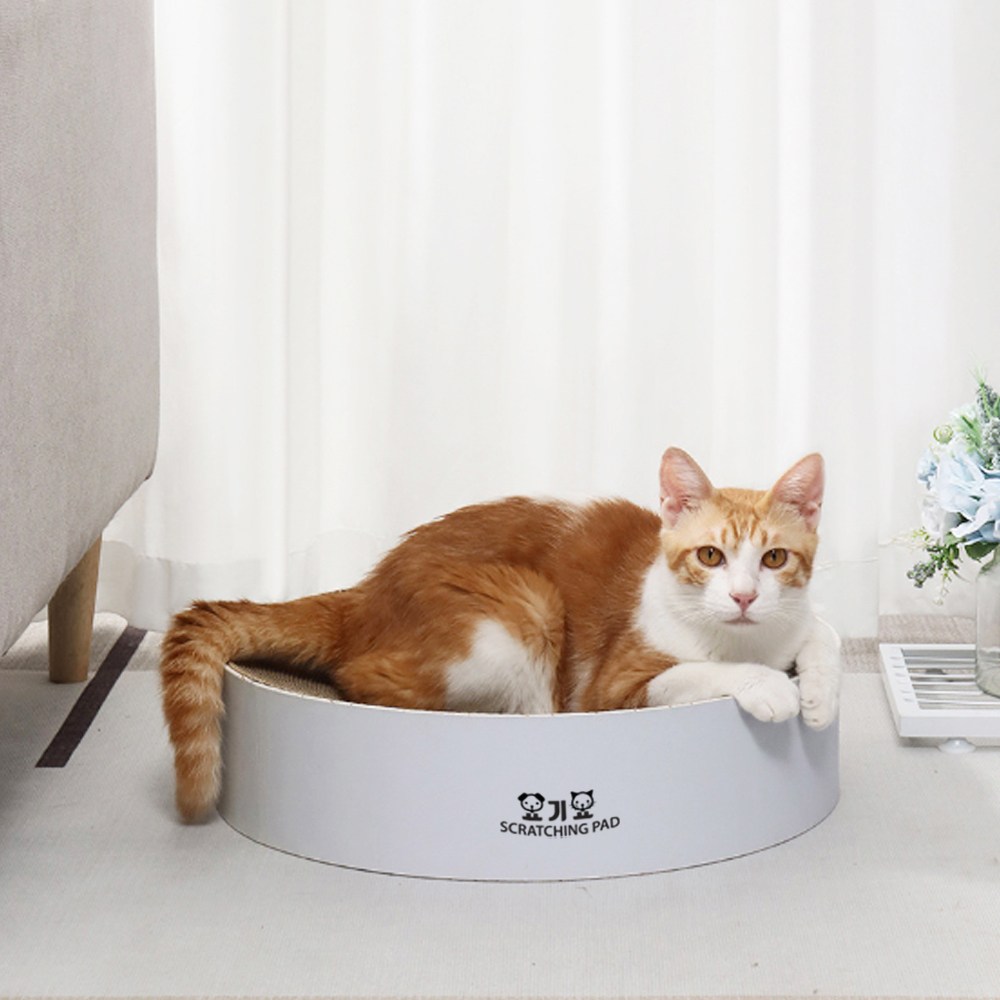 고양이 스크래쳐 무독성 골판지 둥지스크래처 화이트 원형 29,900원