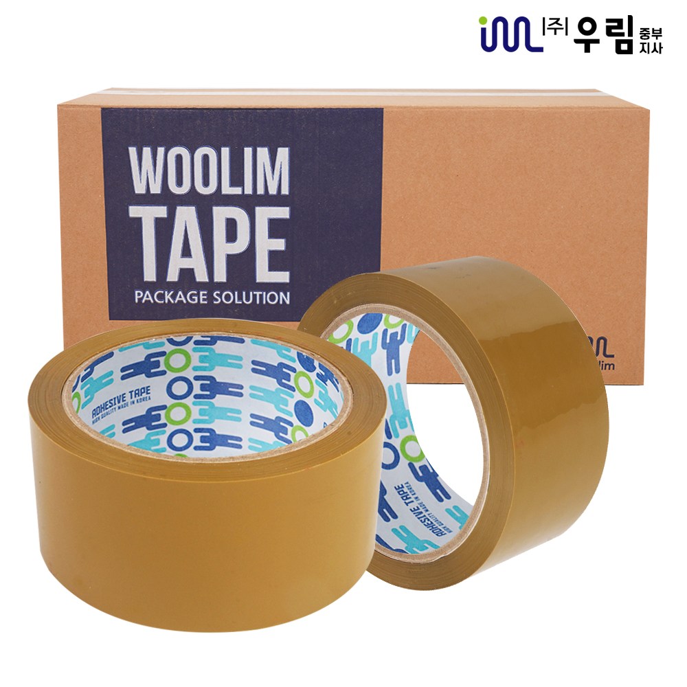 우림중부지사 박스테이프 황색 opp 포장용 경포장 57mic x 48mm x 40M x 50개, 50개 29,000원
