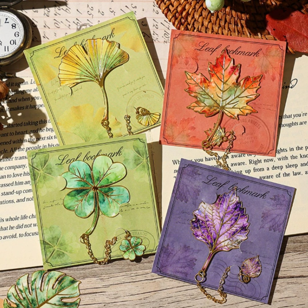 네잎클로버 책갈피 북마크 북클립 끈갈피, 1개, 은행잎 7,900원