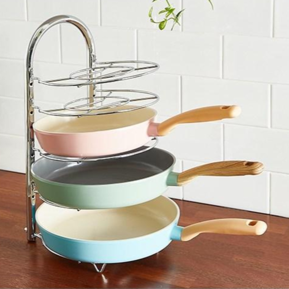 후라이팬 정리대 거치대 스테인레스 높이조절 정리선반 21,050원