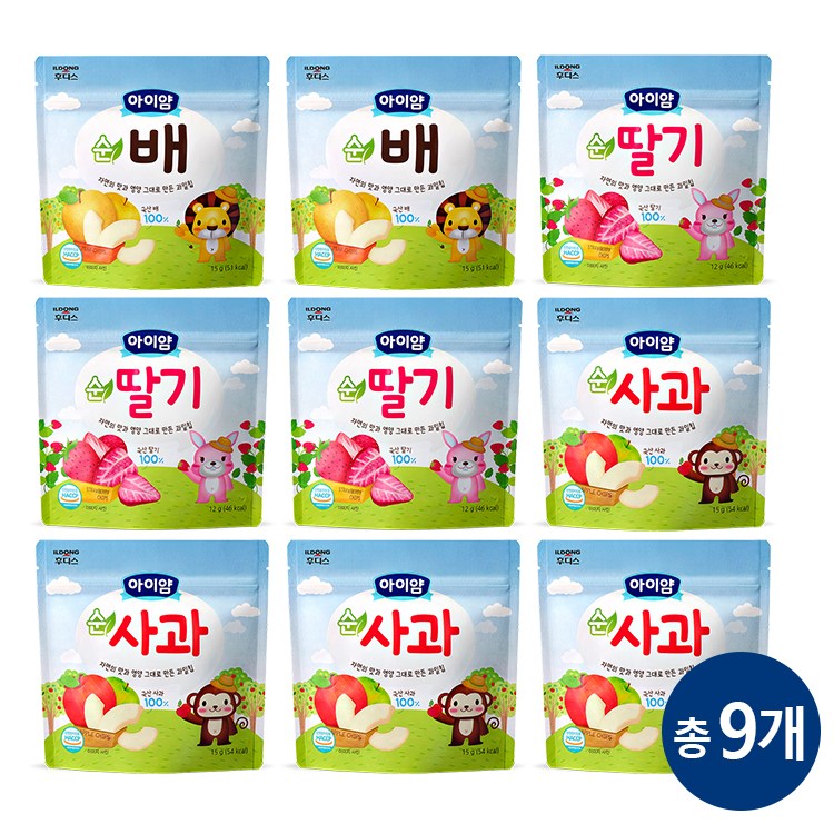 일동후디스 아이얌 동결건조 순과일칩 9개 혼합 (순딸기3 + 순사과4 + 순배2) 24,720원