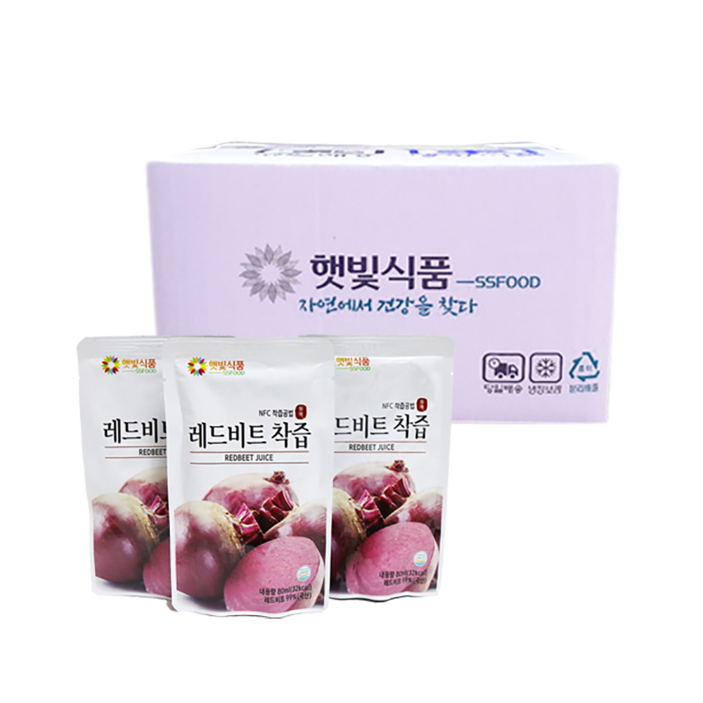 햇빛식품 NFC저온착즙 비트즙 물없이 갈아 만든 제주 레드비트즙 비트주스 원액 비트즙추천 해독주스 클렌즈주스, 80ml, 20개 18,500원