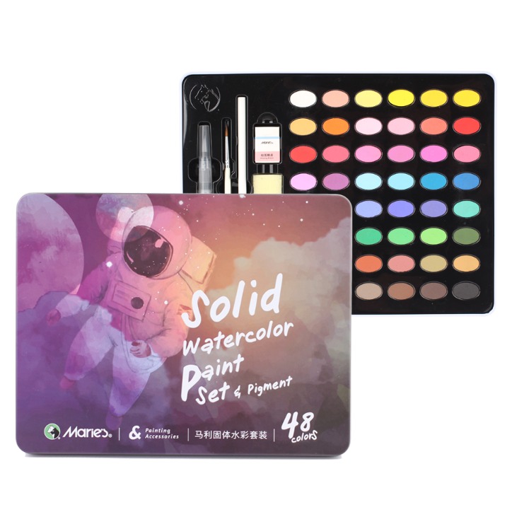 마리에스 시나아트 수채화 고체 물감 틴케이스 세트, 12g, 48색 13,700원