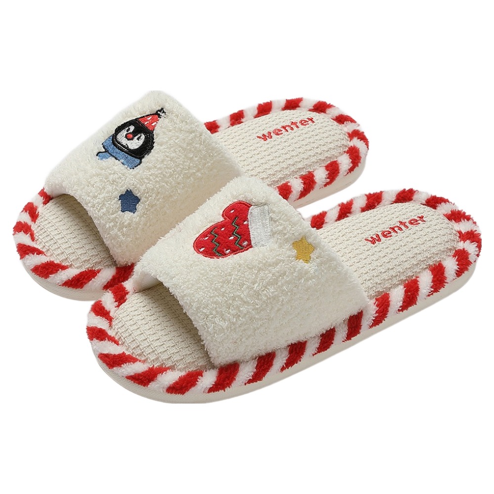 에버하우스 러블리 라인 테리 거실화, 화이트, 1개 14,800원