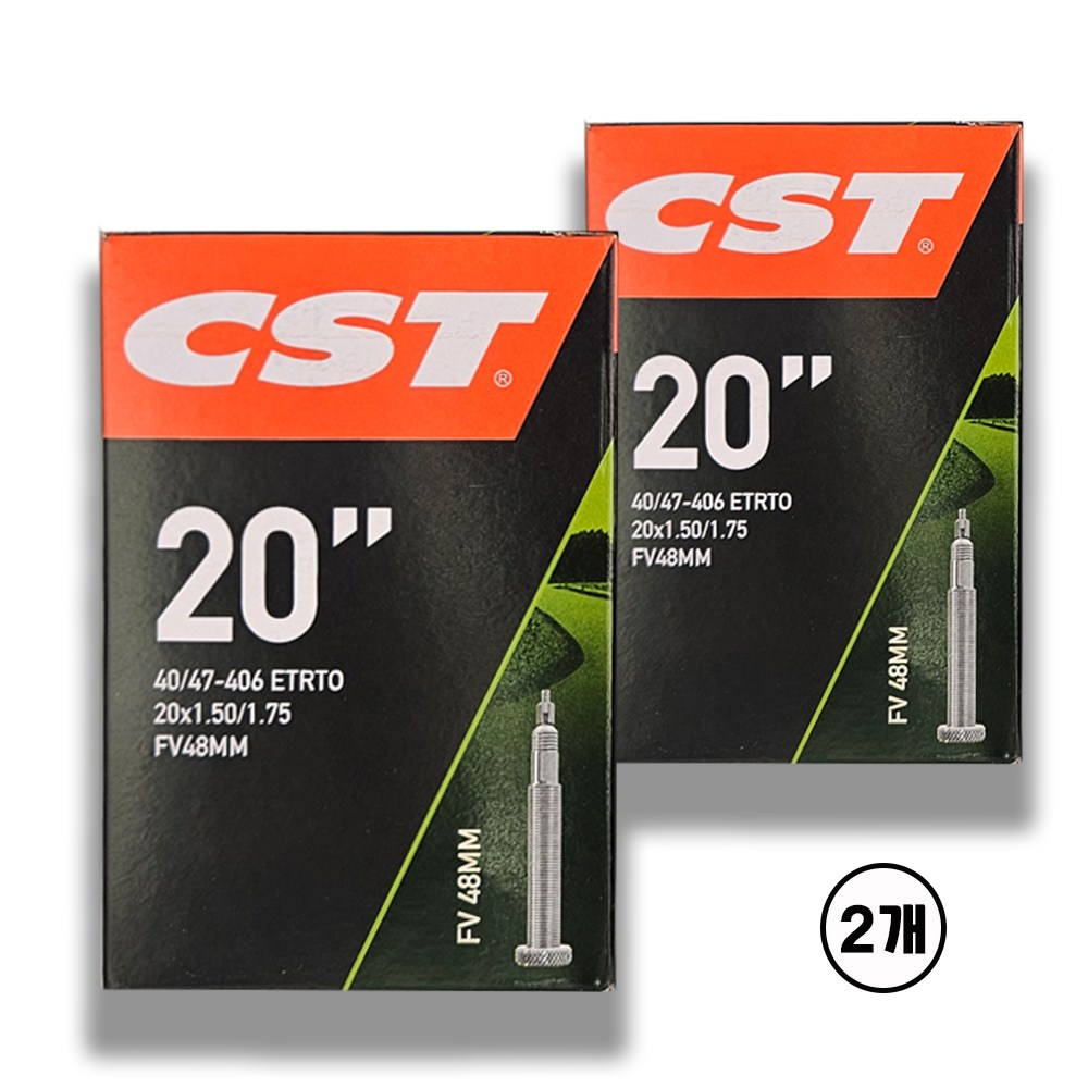 CST 자전거 고무 튜브(406) 20X1.5/1.75 프레스타밸브 48mm,미니벨로,아동자전거,전기자전거펑크, 2개 13,800원