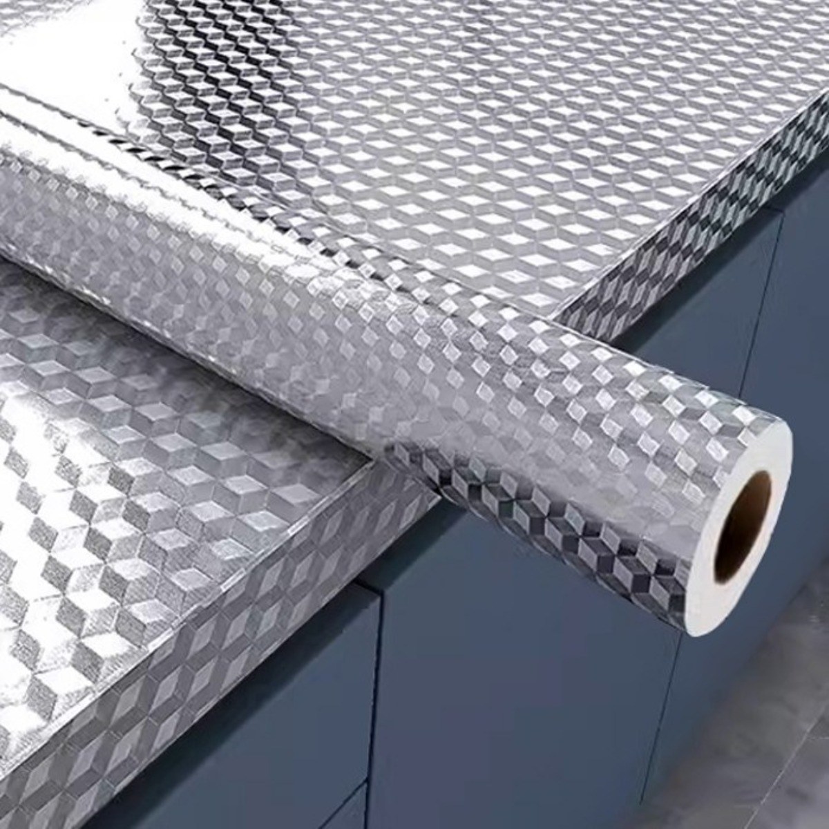 1+1 알루미늄 방수 시트지 접착식 기름방지 오염방지 시트 주방 인테리어 타일 벽지 필름 테이프 은박 테이프 9,900원