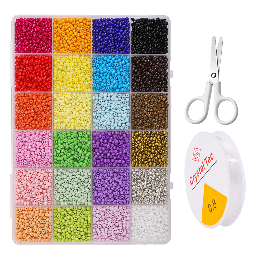 DIY 올인원 24색 시드 비즈 세트 팔찌 만들기 키트, 1세트, 0.8mm혼합시리즈 12,900원