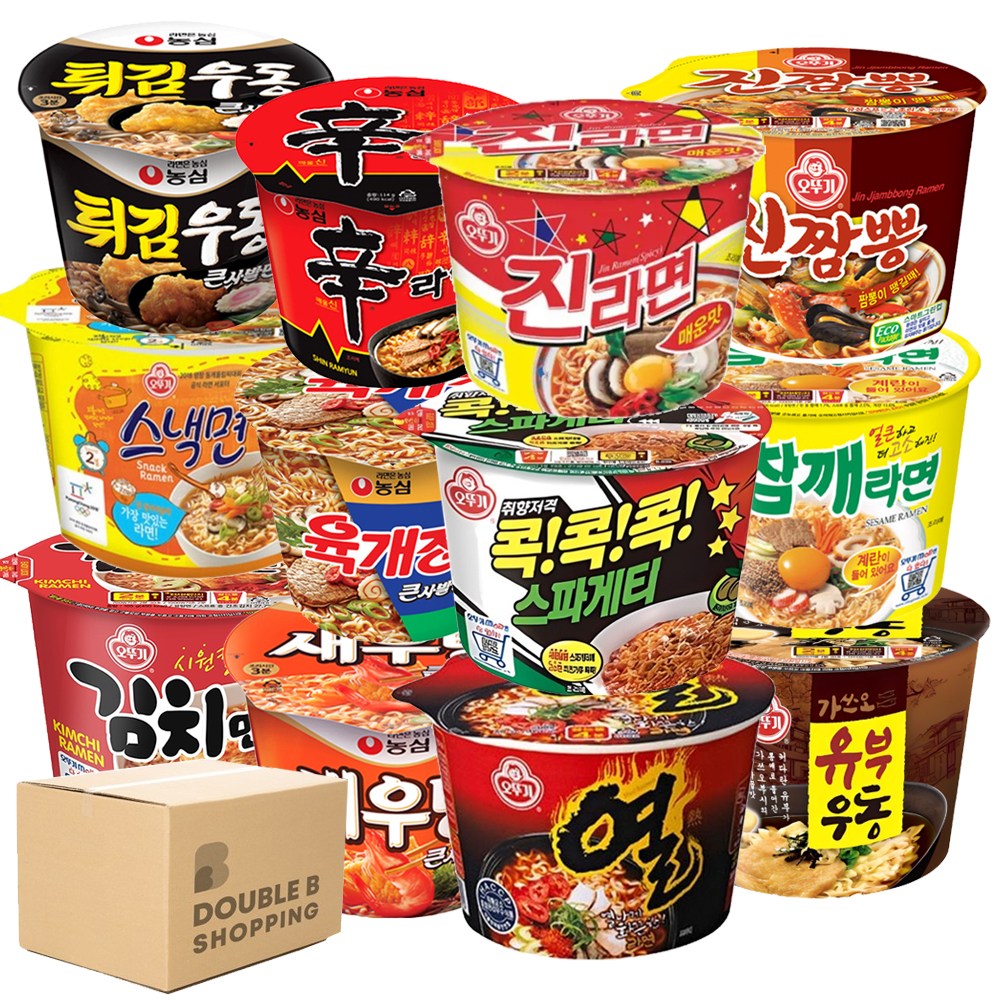 컵라면 12종 세트 진매 + 열 + 참깨 + 김치 + 진짬뽕 + 스낵면 + 유부우동 + 스파게티 + 신라면 + 육개장 + 튀김우동 + 새우탕 44,200원