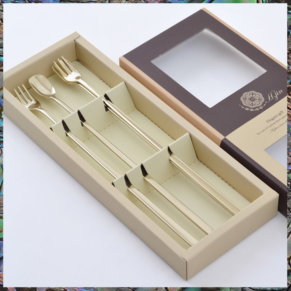 [H.jin 샤이닝 티타늄롱티스푼&롱티포크 4P세트] 첫돌잔치답례품 가족친척 소규모모임 선물 경조사 감사인사 부담없는가격, 1세트, 롱티스푼2+롱티포크2+정품케이스 12,800원