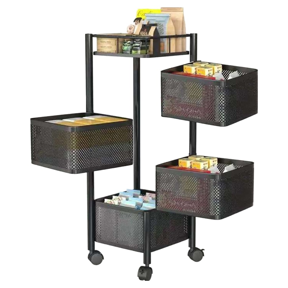 마켓플랜 이동식 트롤리 다층수납 회전 선반 28x59cm 24,890원