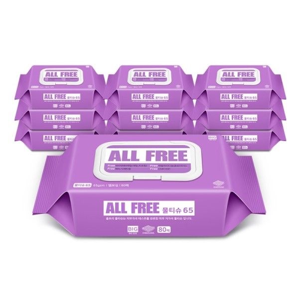 테온셀 올프리 물티슈65 대용량 (80매) 캡형 10팩 저자극 48,100원