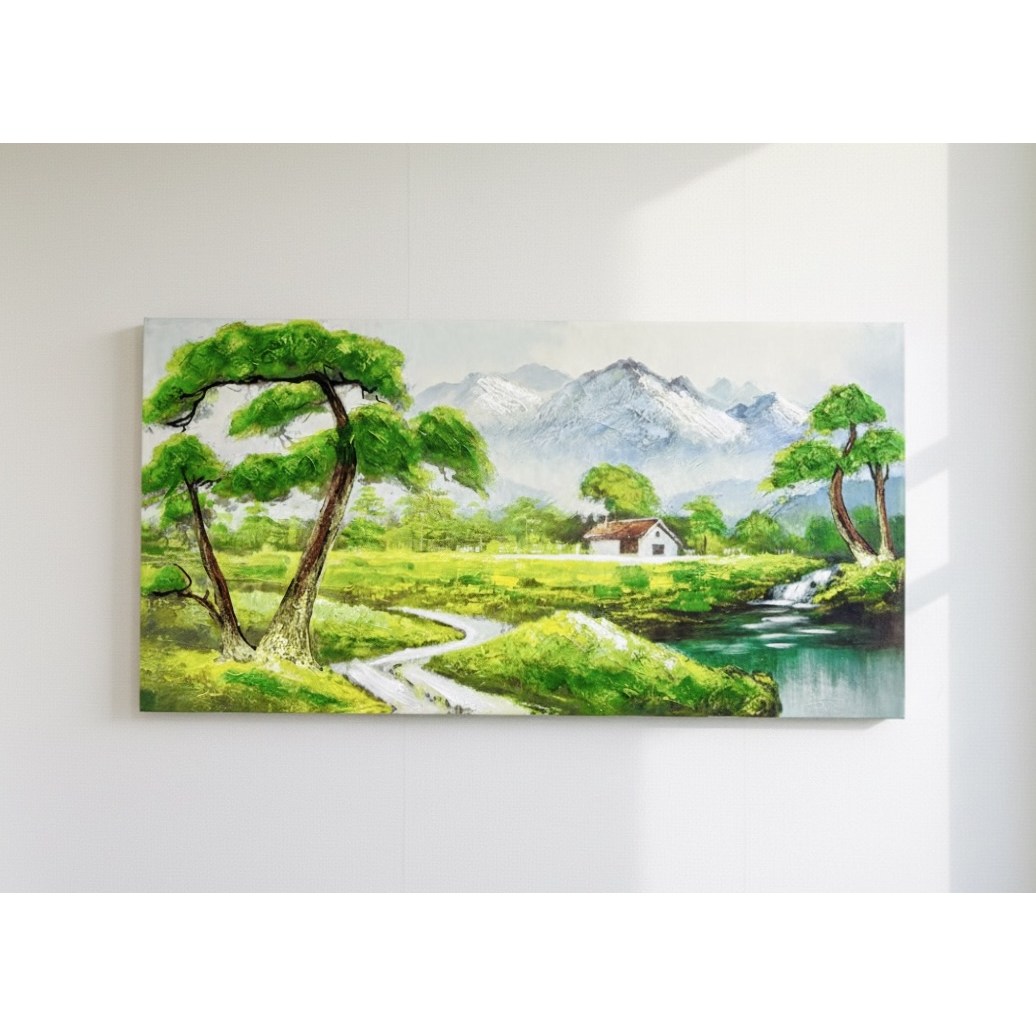 부자되는 건강운 재물운 산수화그림 소나무그림 폭포액자 풍수그림, 산수화 소나무그림 98,000원