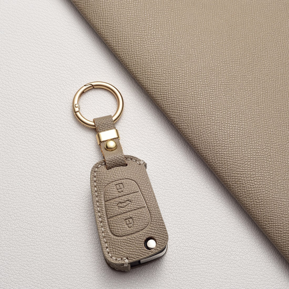 기아/현대 호환 천연 소가죽 3버튼 폴딩 키케이스 (아반떼 MD/모닝/레이/쏘울/스포티지 R/쏘렌토/봉고/YF 쏘나타/i30/K5/K7/포르테/그랜저 TG) 차량용품, C 타입, 에토프그레이 16,200원