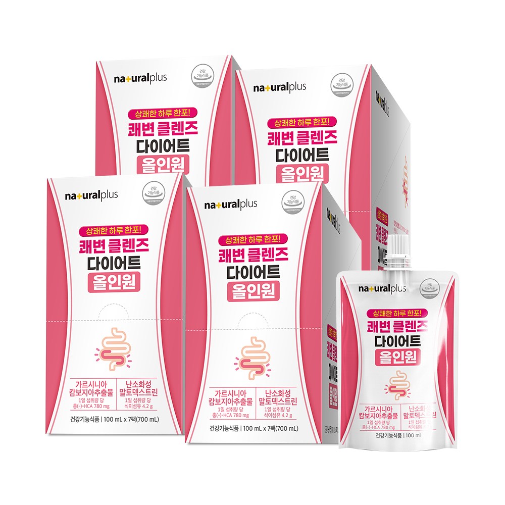 내츄럴플러스 쾌변 클렌즈 다이어트 올인원 / 식이섬유 가르시니아 배변활동 원활, 700ml, 4박스 51,900원