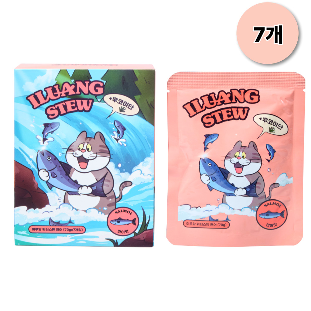 이루앙 고양이 습식사료 파우치 간식 면역력, 7개, 70g, 연어 16,300원