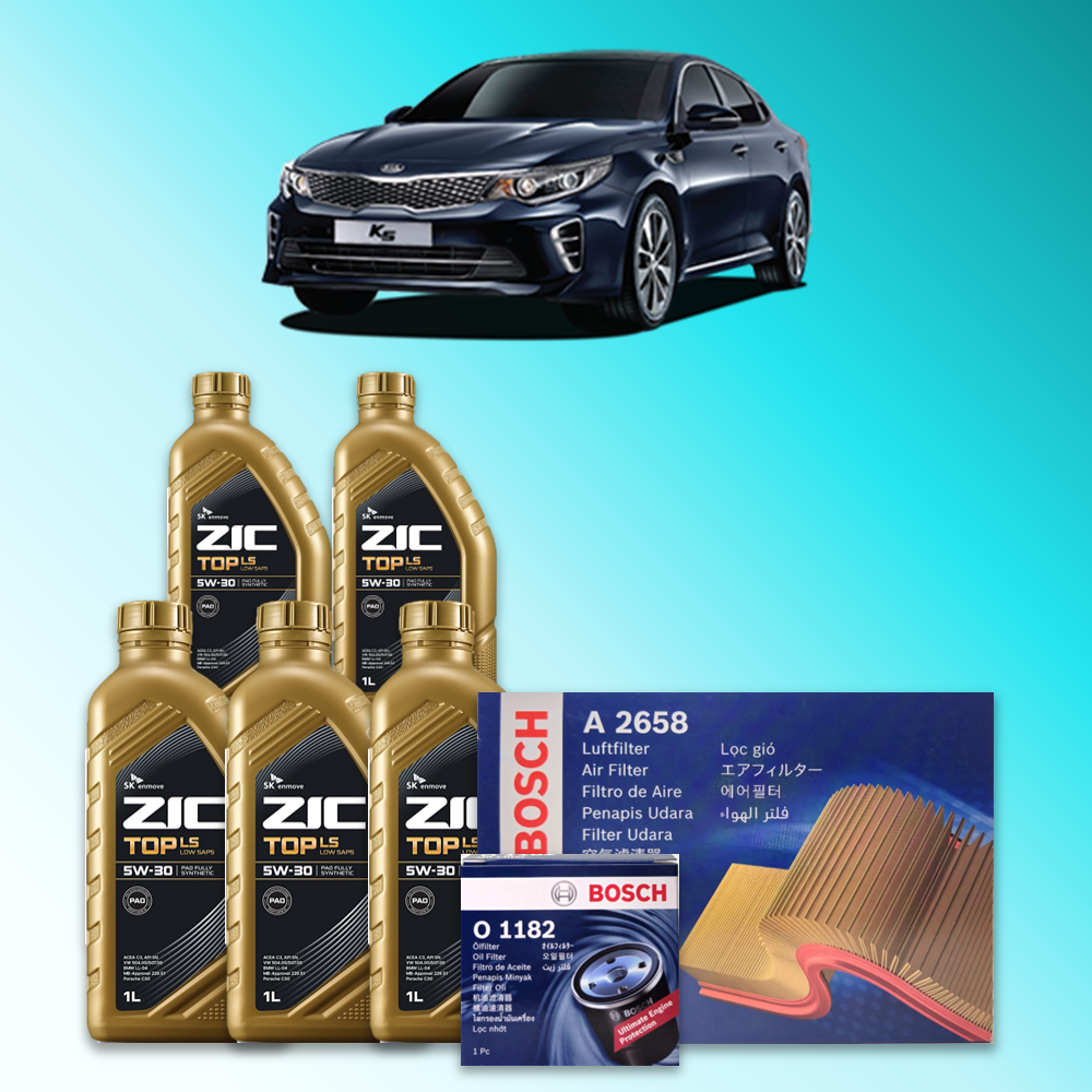올 뉴 K5 하이브리드 (JF) 2.0 가솔린 엔진오일세트 SK 지크 탑 LS 5W30 (ZIC TOP LS) 95,100원