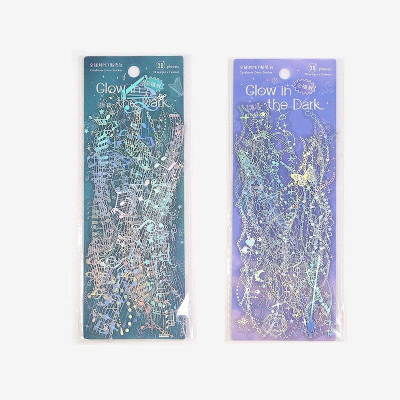 올리브파티 홀로그램 오로라 별빛 라인 다꾸 탑꾸 세트, 뮤직세트+하트체인세트 11,800원