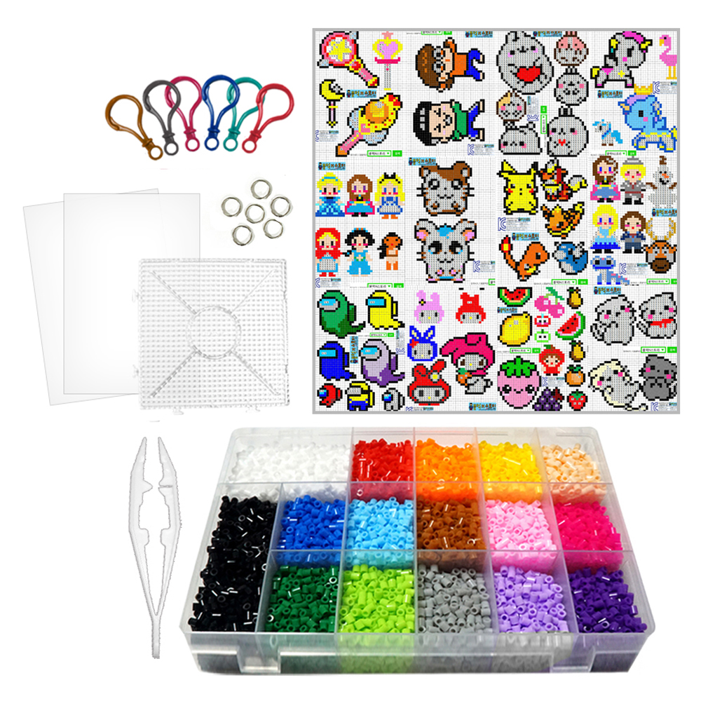 블럭N스토리 컬러비즈 기본 16색 + 남아1 도안 세트, 혼합색상, 1개 33,000원