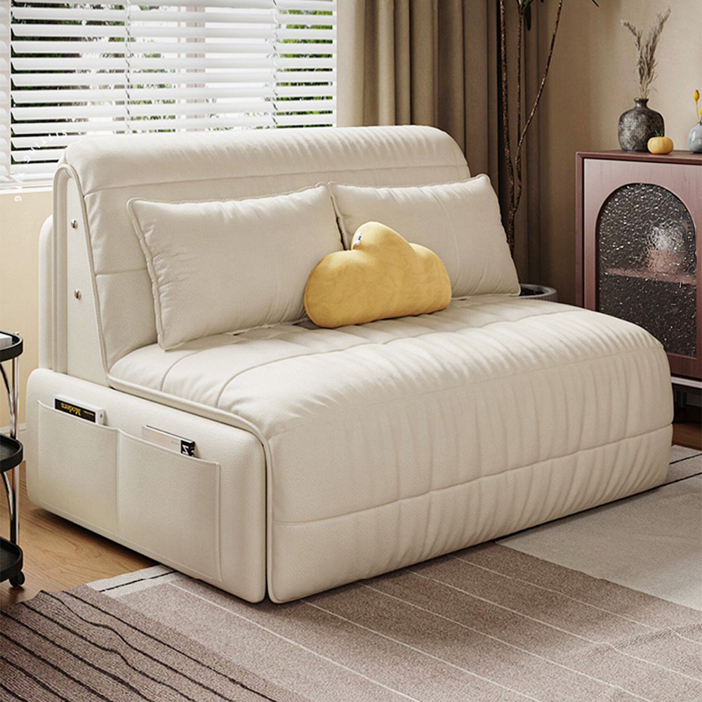 노브렌드 전동 소파베드 리클라이너 리모컨 가죽 쇼파침대 모션 슬라이드 공간활용 침대, 1개, 아이보리 화이트 832,000원