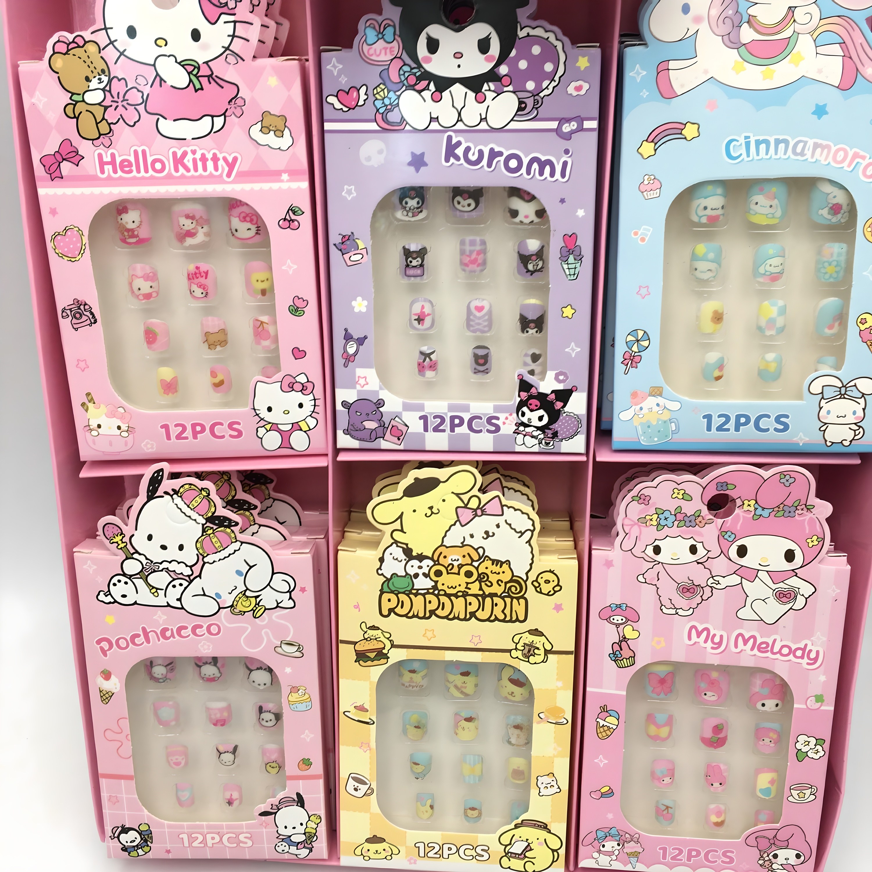 산리오 손톱 6종 네일 세트 시나모롤 마이멜로디 쿠로미 캐릭터 스티커 유아 아동 아기 11,900원
