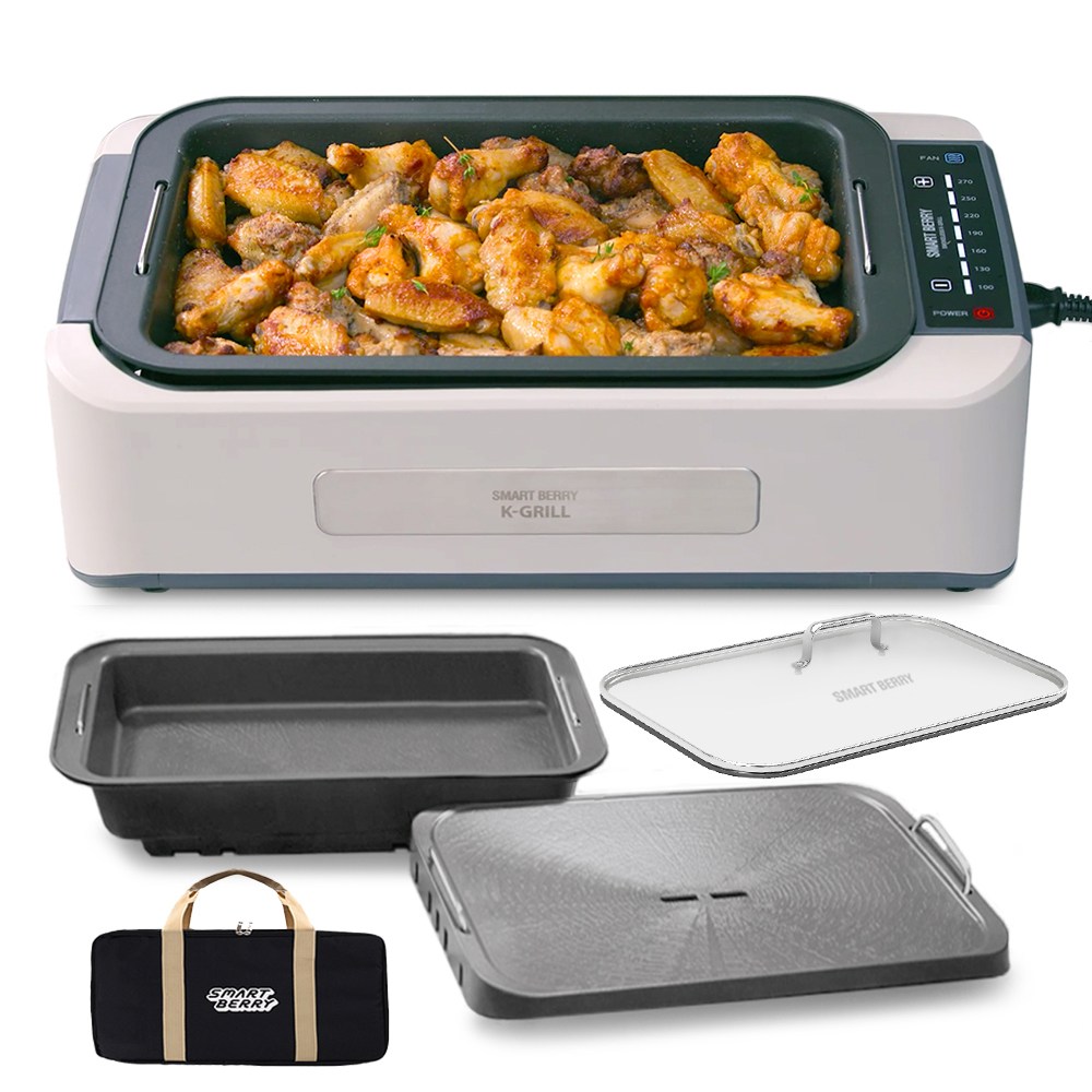 스마트베리 케이 그릴 본체 + 그릴팬 + 전골팬 + 전용뚜껑 + 전원선 + 전용가방 163,930원