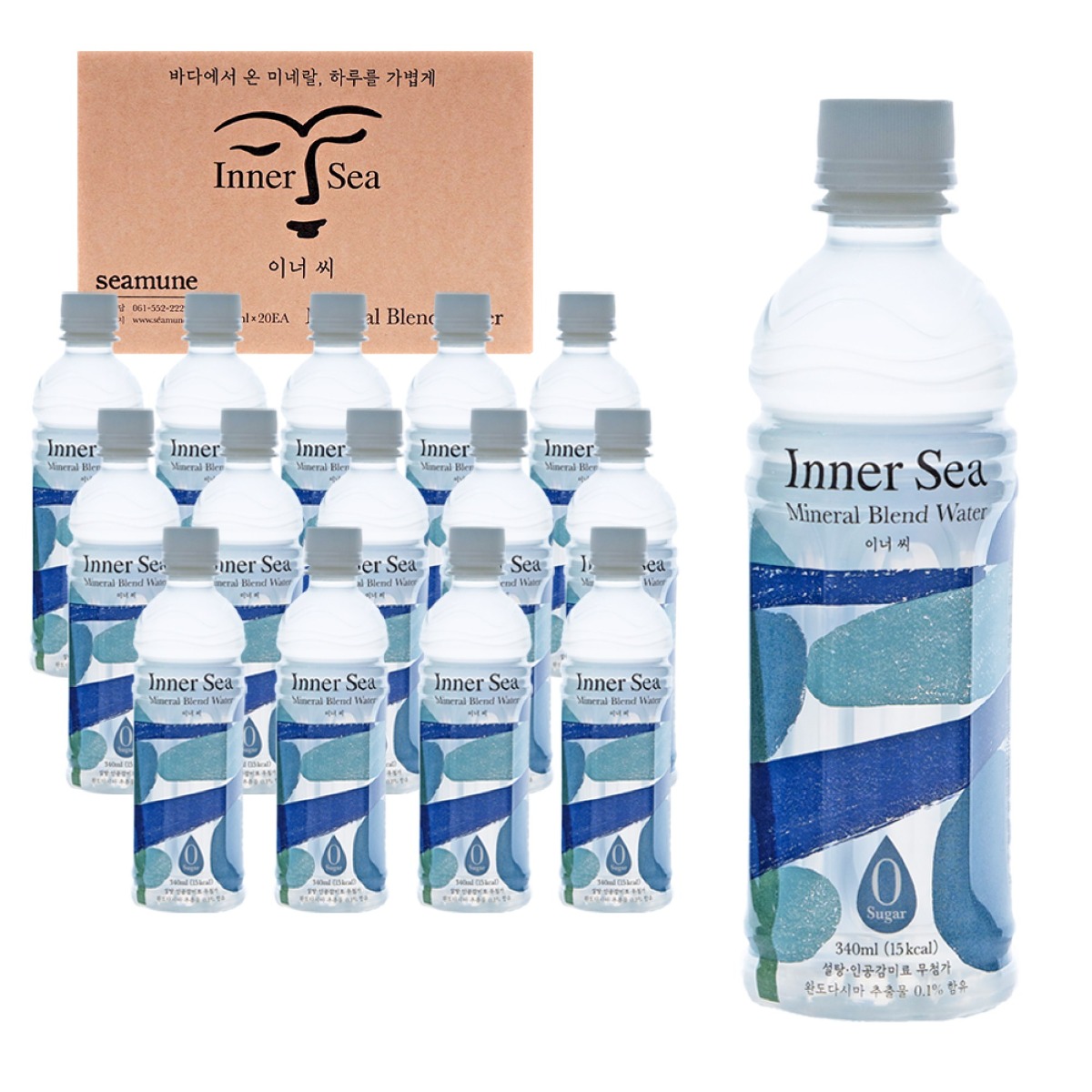 이너 씨 Inner Sea 바다 미네랄 수분 충전, 달지 않은 제로 이온음료, 완도바다 edition, 20개, 340ml 36,000원