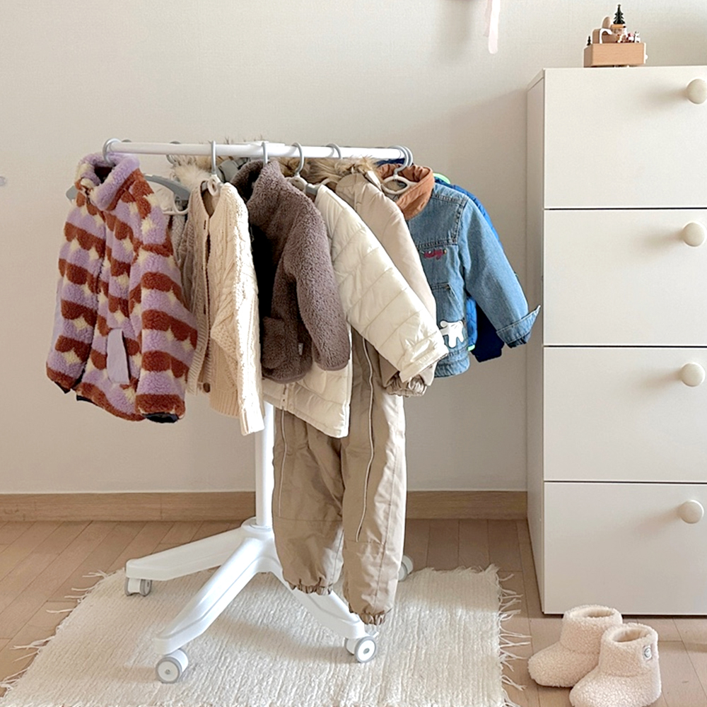 뉴코코맘 이동식 원형옷걸이 행거, 화이트 53,520원