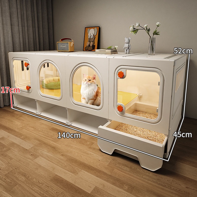 고양이 빌라 고양이집 캣하우스 화장실 일체형 원룸 구조 반려묘용 실내용 공간절약형 고양이 케이지 하우스 248,000원