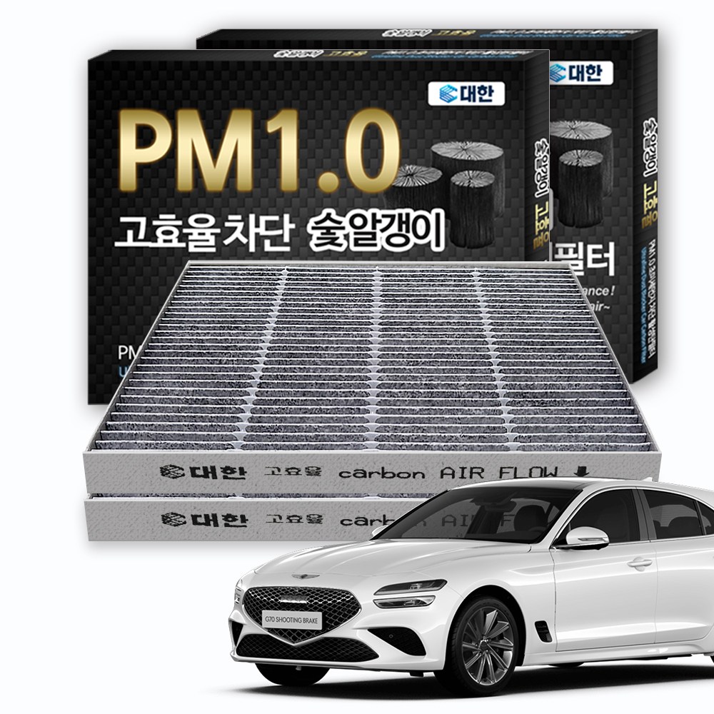 대한카필터 PM1.0 활성탄 에어컨필터, 제네시스G70 - KC153, 2개 15,900원
