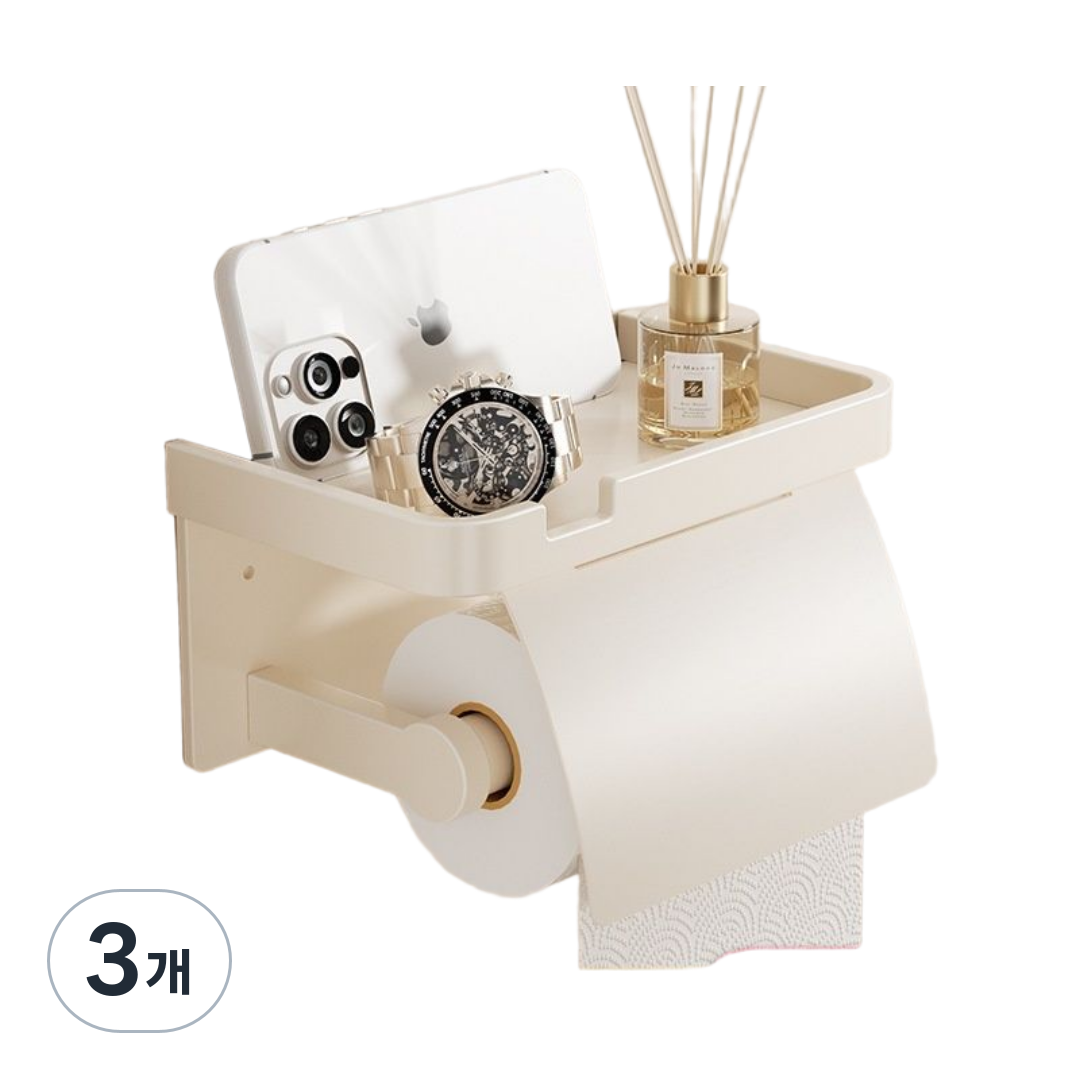 라이프툴스 무타공 고급 덮개 휴지걸이, 3개, 아이보리 39,700원