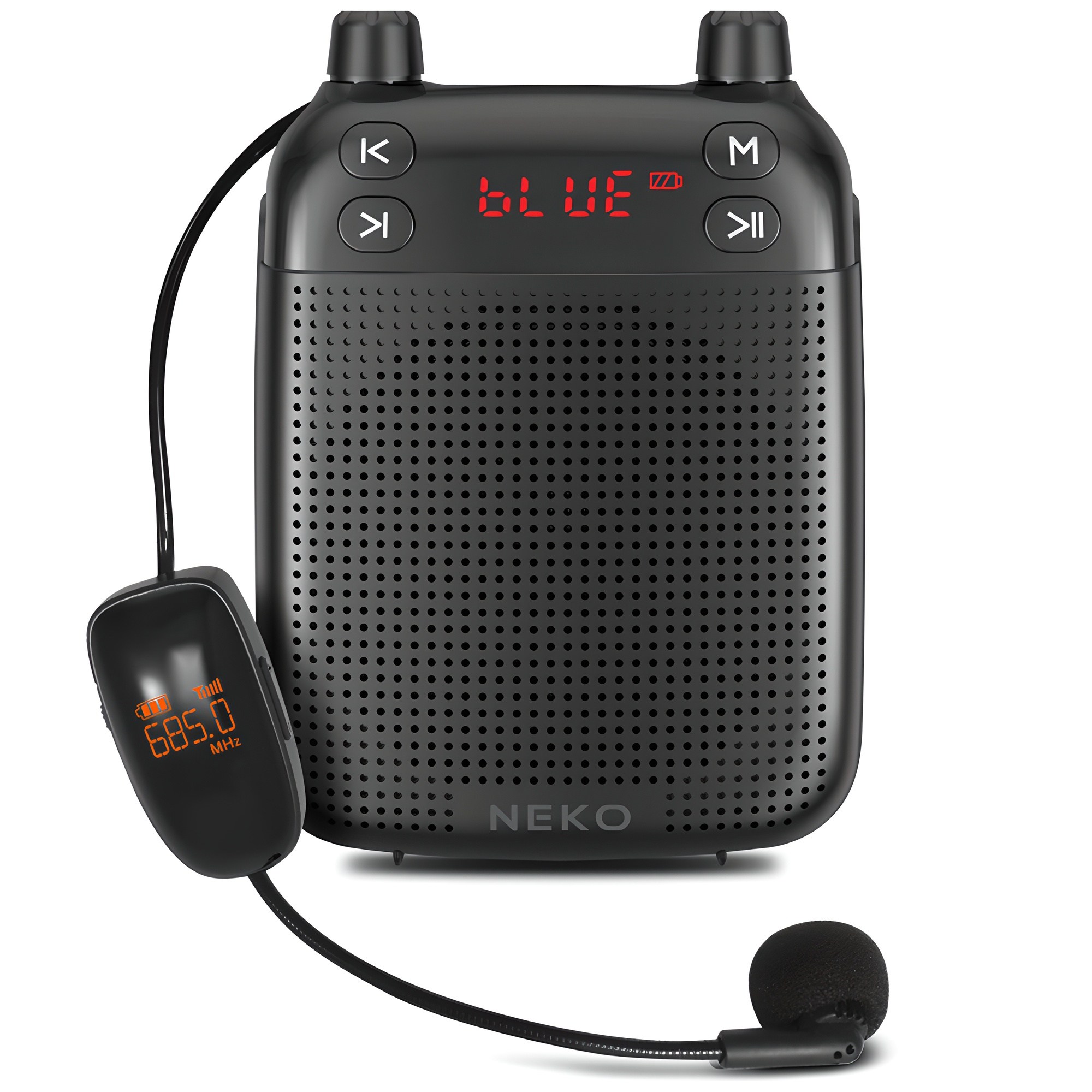 NEKO 휴대용 UHF 무선 마이크 블루투스 앰프, NK-UA400ULTRA, 블랙, 1개 66,390원