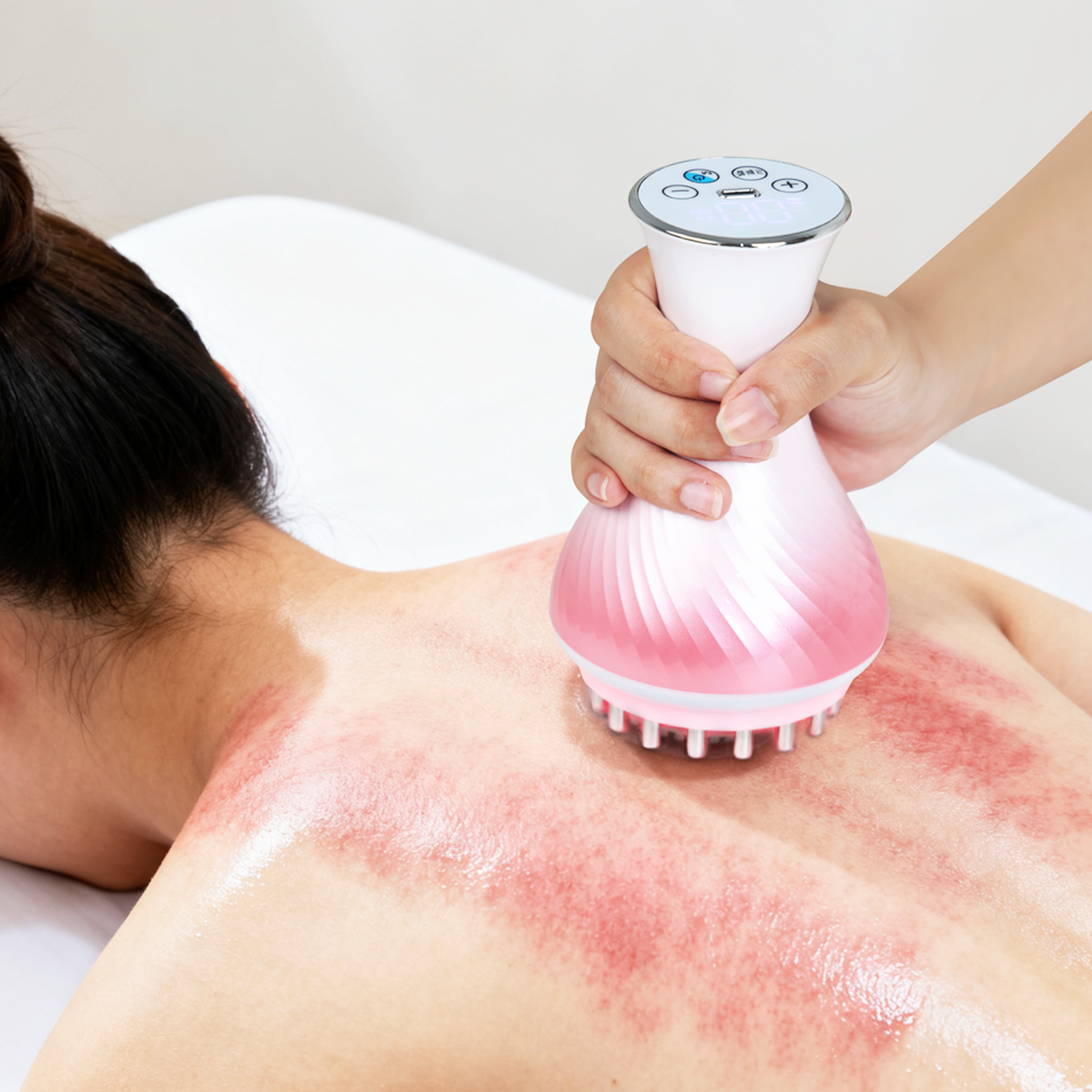 Gaayou 스마트 저주파 마사지기 EMS 온열 안마기 겔패드 근막 저주파기 LED 진동 괄사마사지, 핑크 39,900원