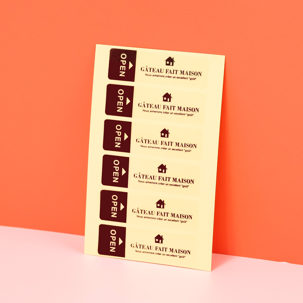 샌드위치 조각케이크 포장 반접착 투명 오픈 직사각 스티커, 초코, 105개 3,300원