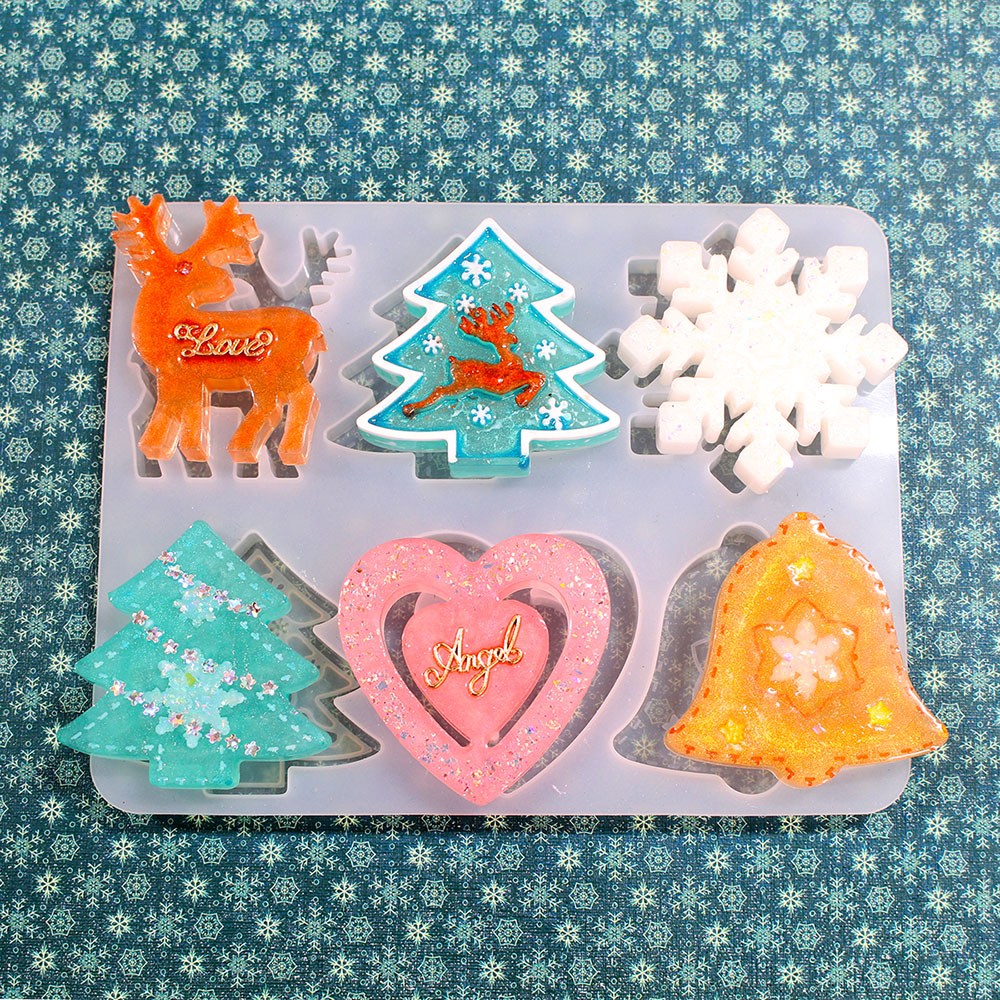 레진아트/실리콘몰드/XMAS 오너먼트 팬던트 6종세트 1 4,000원