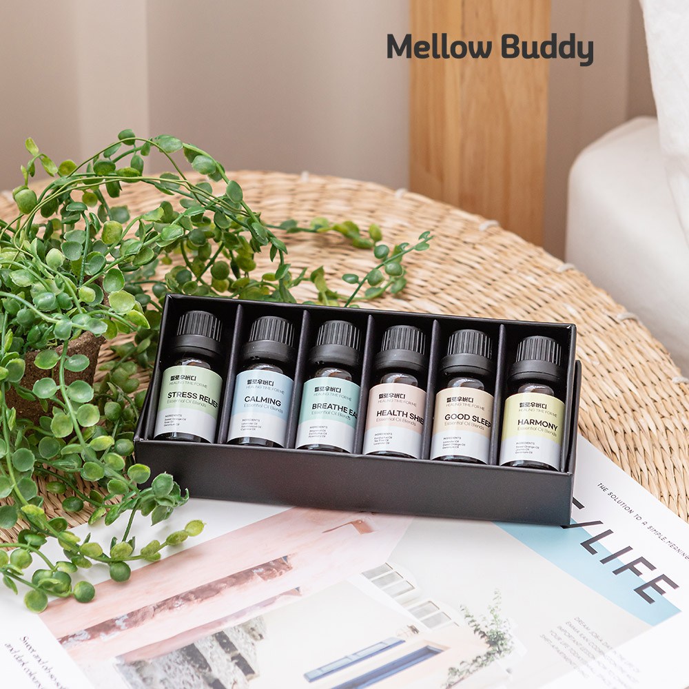 멜로우버디 천연 아로마 블렌딩 오일 6종 세트 숙면 불면 굿슬립 27,150원