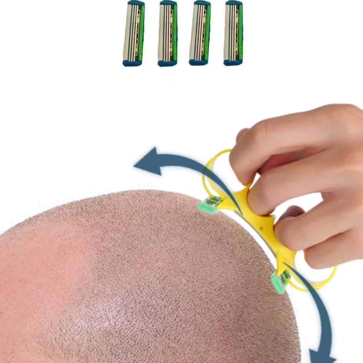 빠른 이발 민머리 대머리 면도기 삭발면도기 이발면도기 두피삭발면도기 +면도날4p 세트(스킨헤드 남성을 위해 특별히 설계된, 머리 스타일 유지 필수 제품) 14,800원