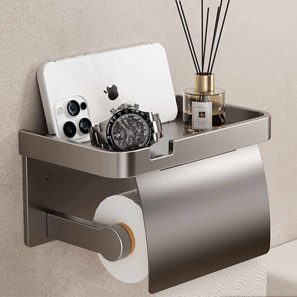 홈데코레 무타공 선반형 휴지걸이 화장지걸이 초강력접착후크제공, 1개, 차콜 17,380원