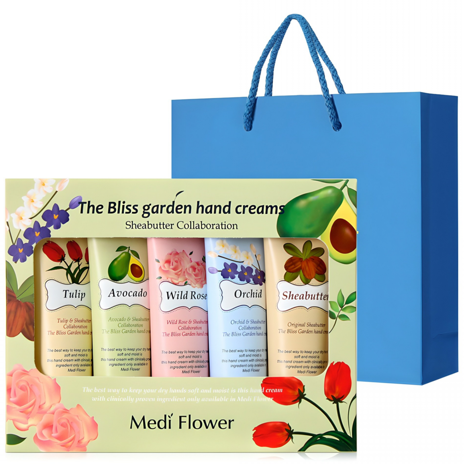 메디플라워 더 블리스 가든 핸드크림 5종 세트 + 쇼핑백, 250g, 1개 8,390원
