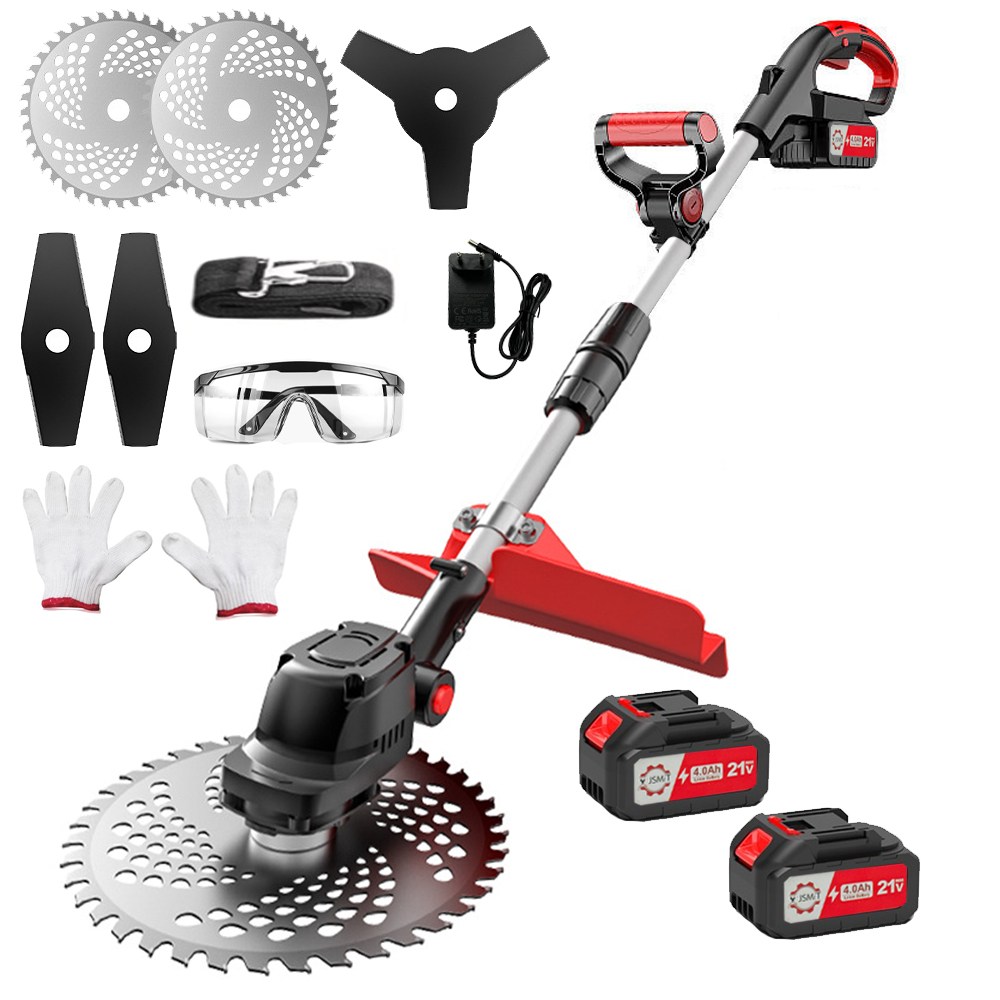 JSMiT 무선 예초기 풀세트 하이 엔드고성능 21V브러 쉬리스 전기 모터 충전식 휴대용예초기 전기 전동 무선 제초기,4000mAh배터리 총2개, 1세트 199,800원