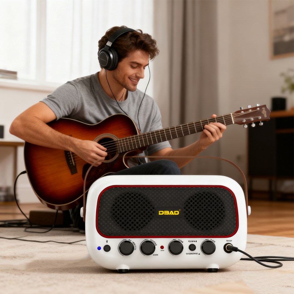 기타 베이스 블루투스 스피커 스 휴대용 미니 스피커 일렉기타 앰프, 1개, MY-01, 흰색 54,000원