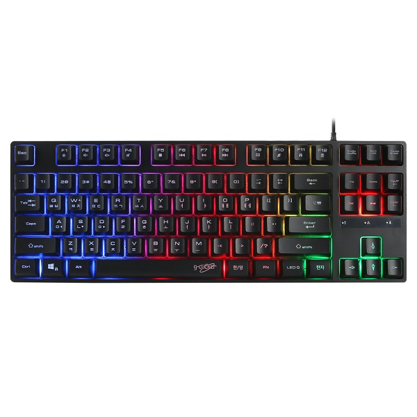 지클릭커 슈퍼히어로 저소음 RAINBOW LED 87 유선 텐키리스 게이밍 키보드, BLACK, G3 PLUS, 제조사축 13,230원