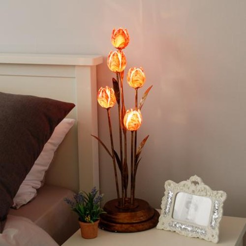 플라워 5등 단 스탠드(LED램프포함)침실 거실 까페 엔틱 인테리어조명, 혼합 튤립 95,000원