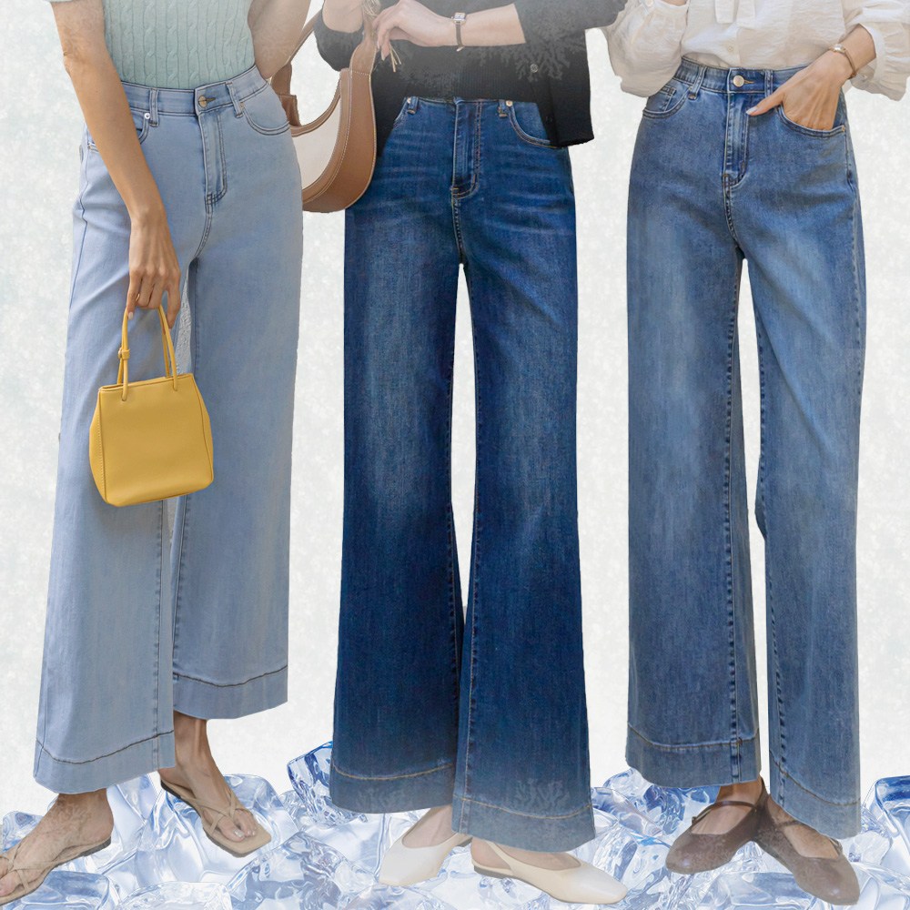 앤더데이 여성용 내몸이 편한 넓은 밑단 스판 와이드진 30,900원