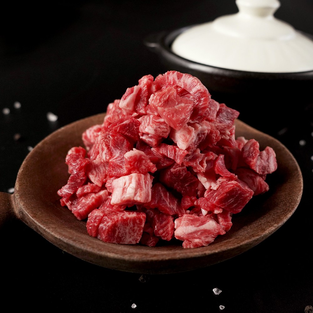 장생한우 ++1등급 투뿔한우 국거리 [원산지:국산], 1개, 200g 9,900원